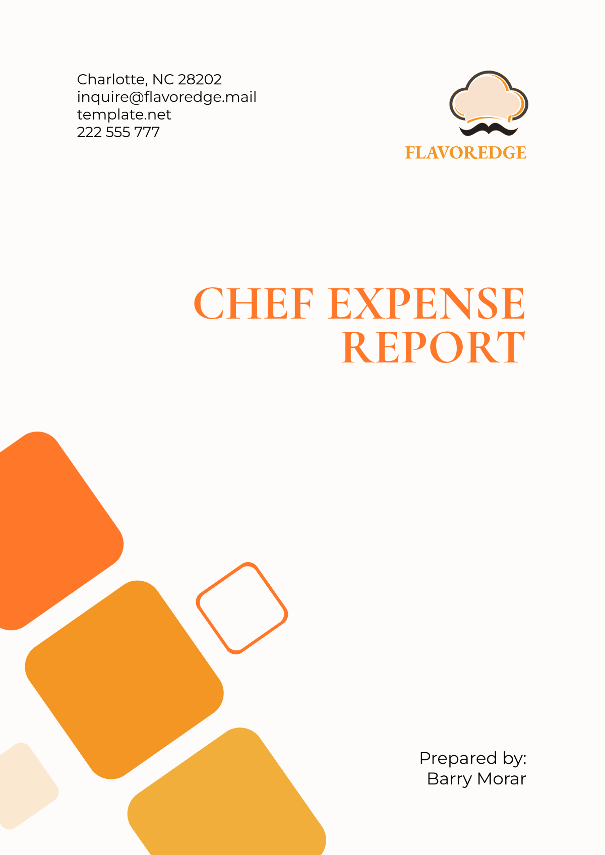 Chef Expense Report Template - Edit Online & Download