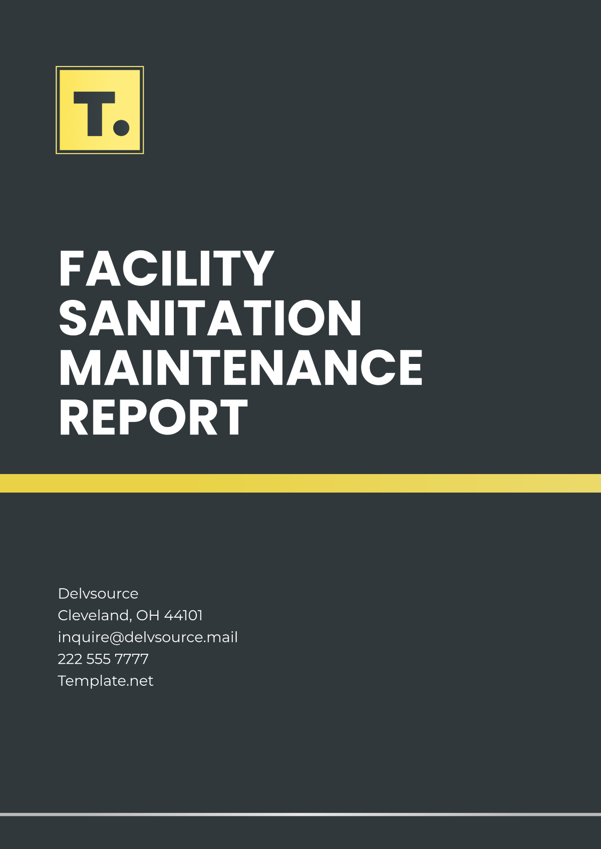 Free Facility Sanitation Maintenance Report Template