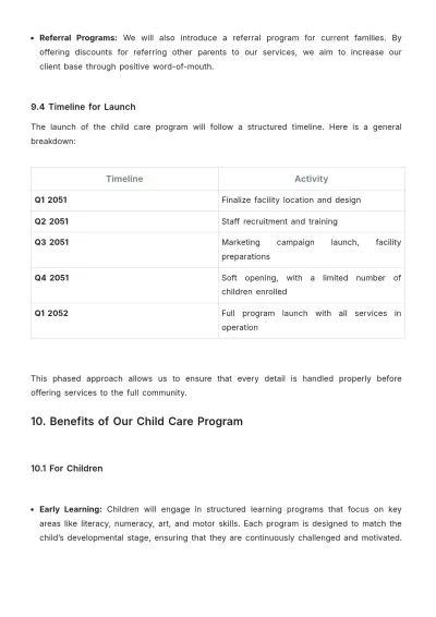 Free Child Care Proposal Template to Edit Online