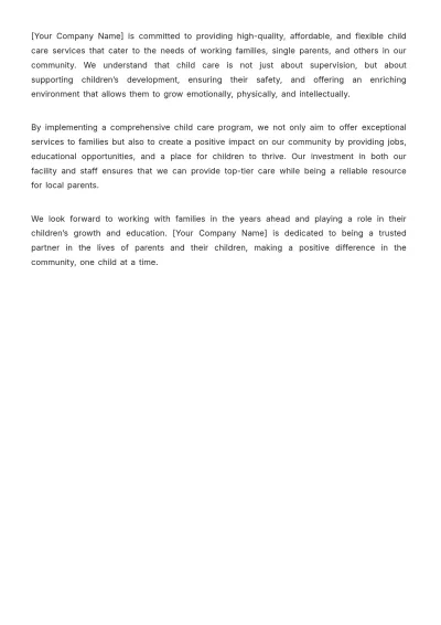 Free Child Care Proposal Template to Edit Online