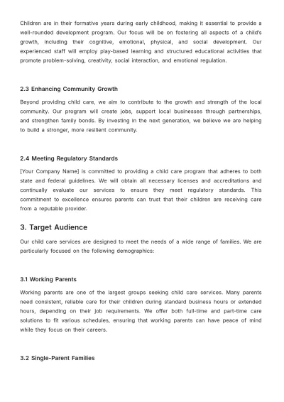Free Child Care Proposal Template to Edit Online