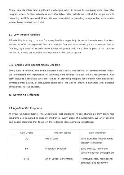 Free Child Care Proposal Template to Edit Online
