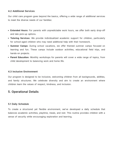 Free Child Care Proposal Template to Edit Online