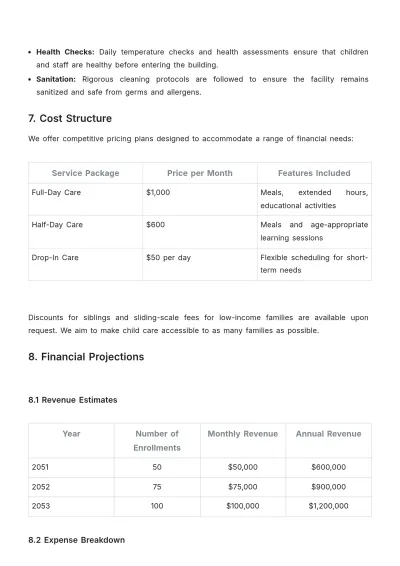 Free Child Care Proposal Template to Edit Online