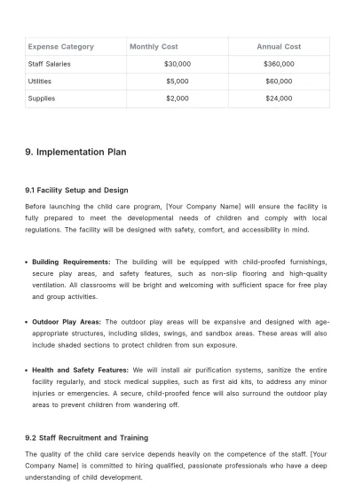 Free Child Care Proposal Template to Edit Online