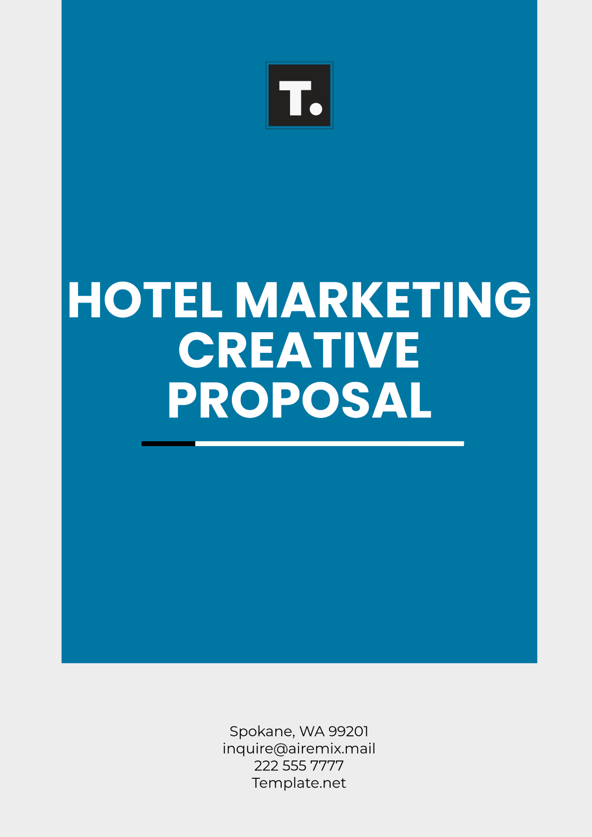 Hotel Marketing Creative Proposal Template - Edit Online & Download