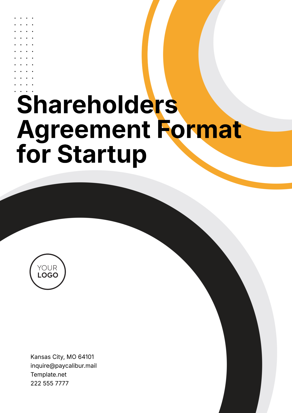 Shareholders Agreement Format for Startup Template - Edit Online & Download