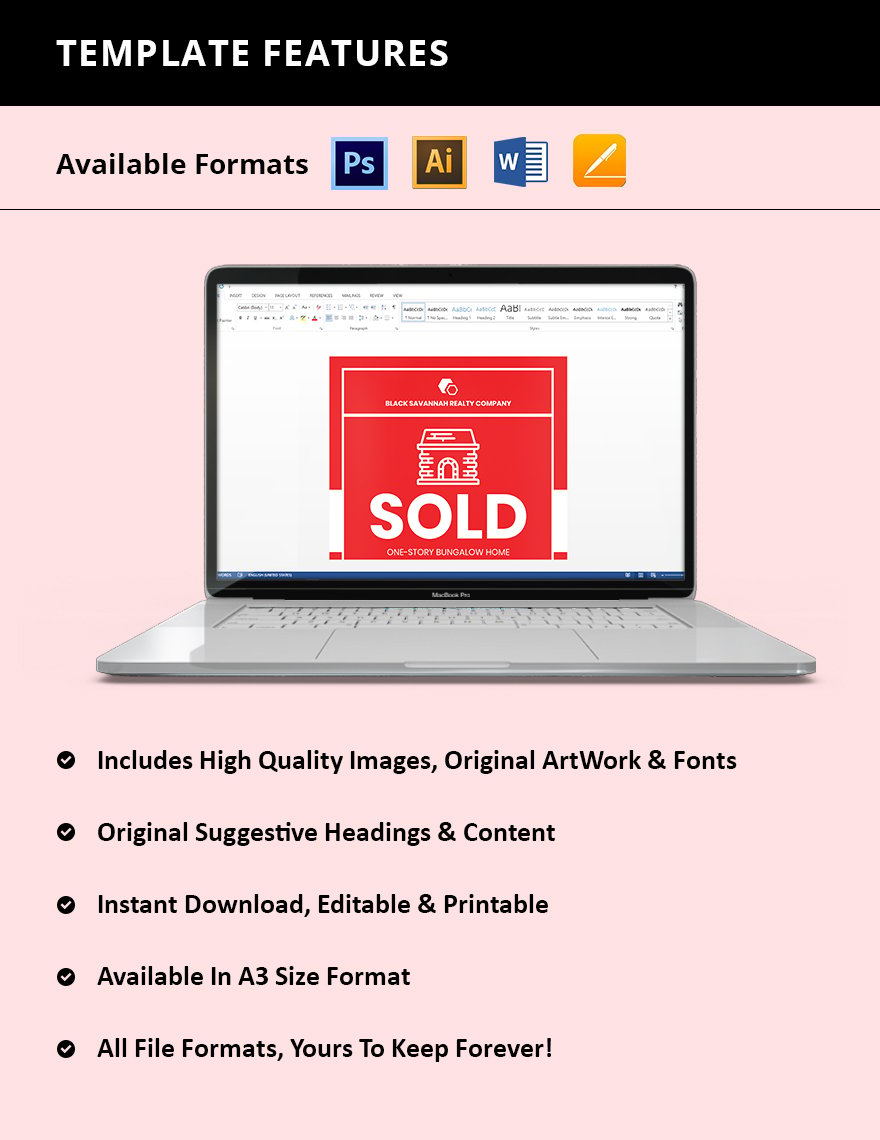 Real Estate Sold Sign Template