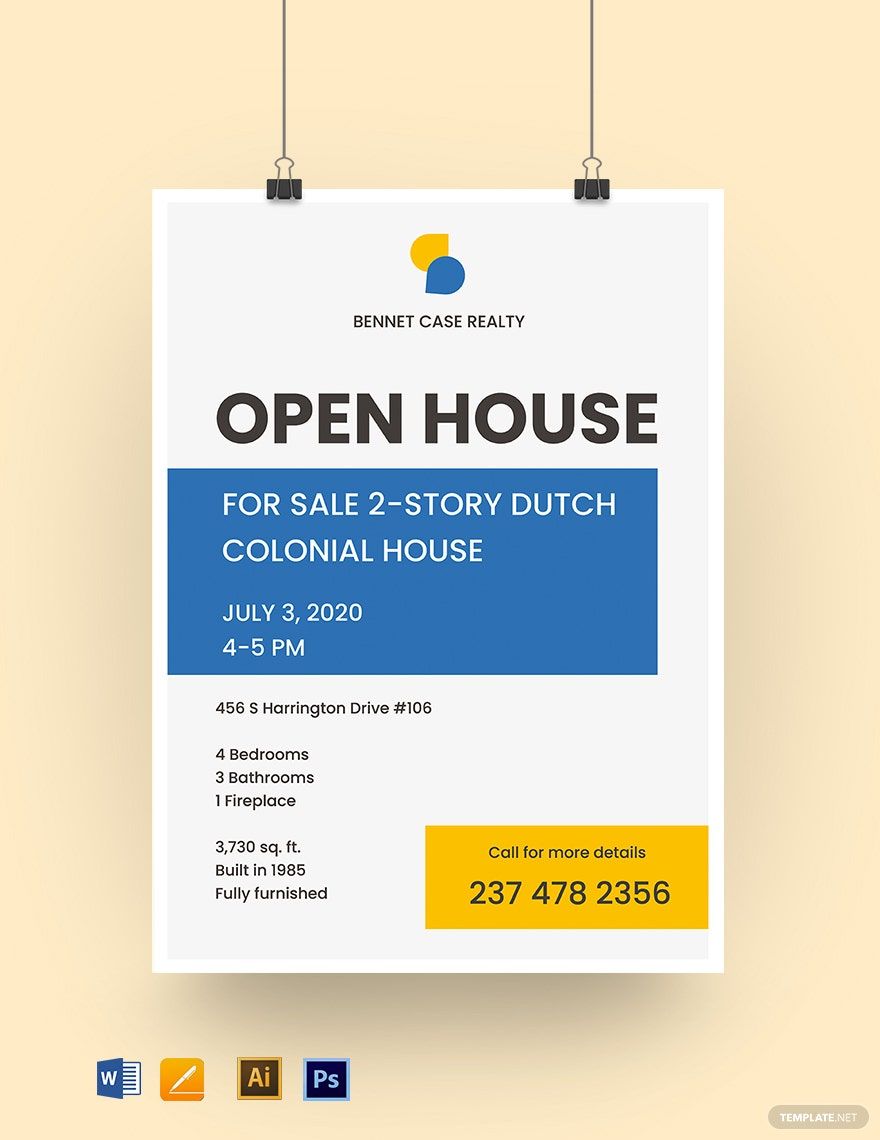 Real Estate Open House Yard Sign Template