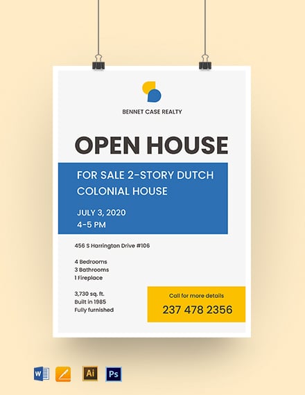 Download FREE Real Estate Open House Yard Sign Template - Word ...