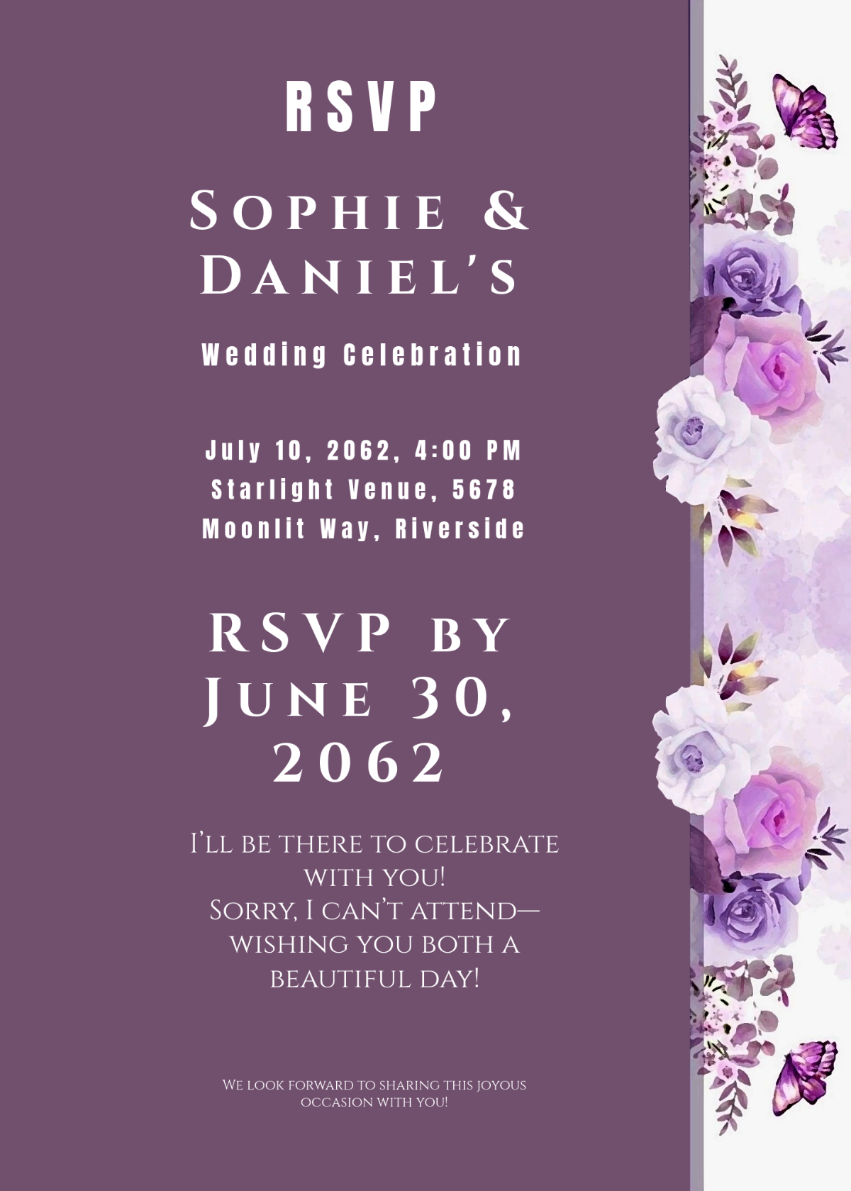 RSVP Card Invitation Background Template - Edit Online & Download