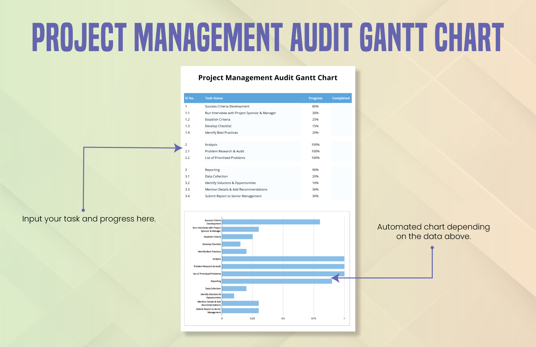 Project Management Audit Gantt Chart Template