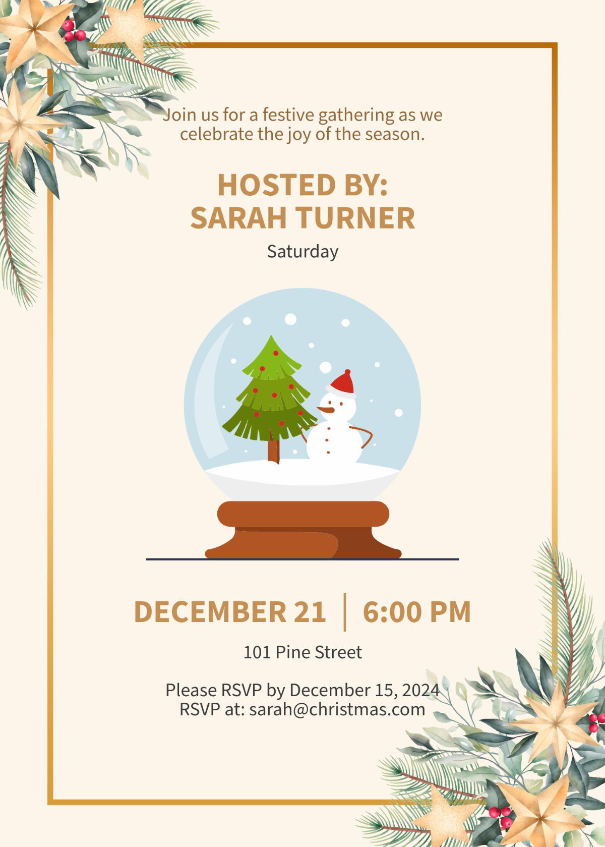 Free Christmas Invite Template - Edit Online & Download