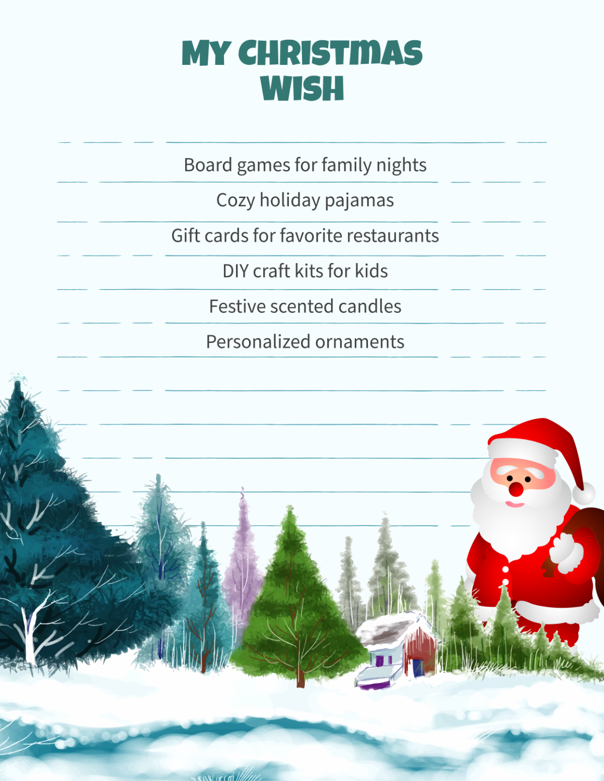 Free Christmas List Ideas Template - Edit Online & Download