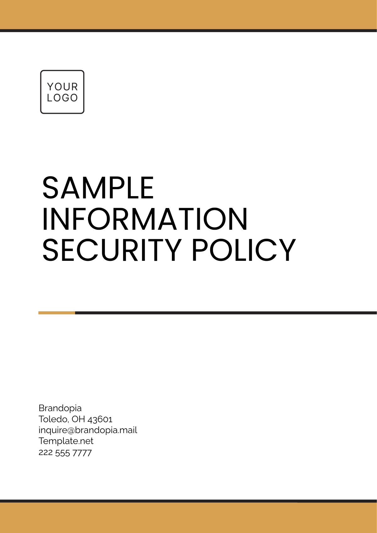 Sample Information Security Policy Template - Edit Online & Download