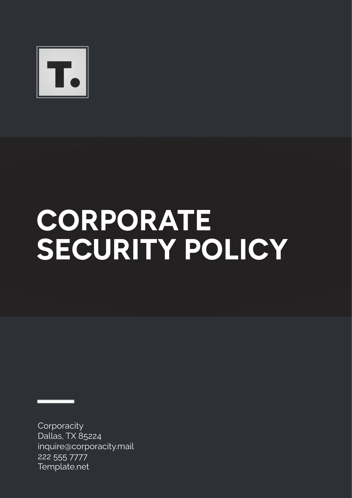 Corporate Security Policy Template - Edit Online & Download