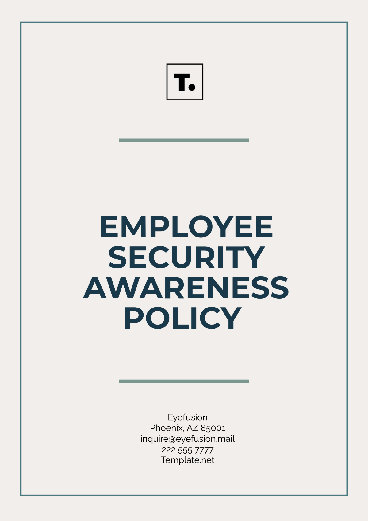 Free Employee Security Awareness Policy Template to Edit Online