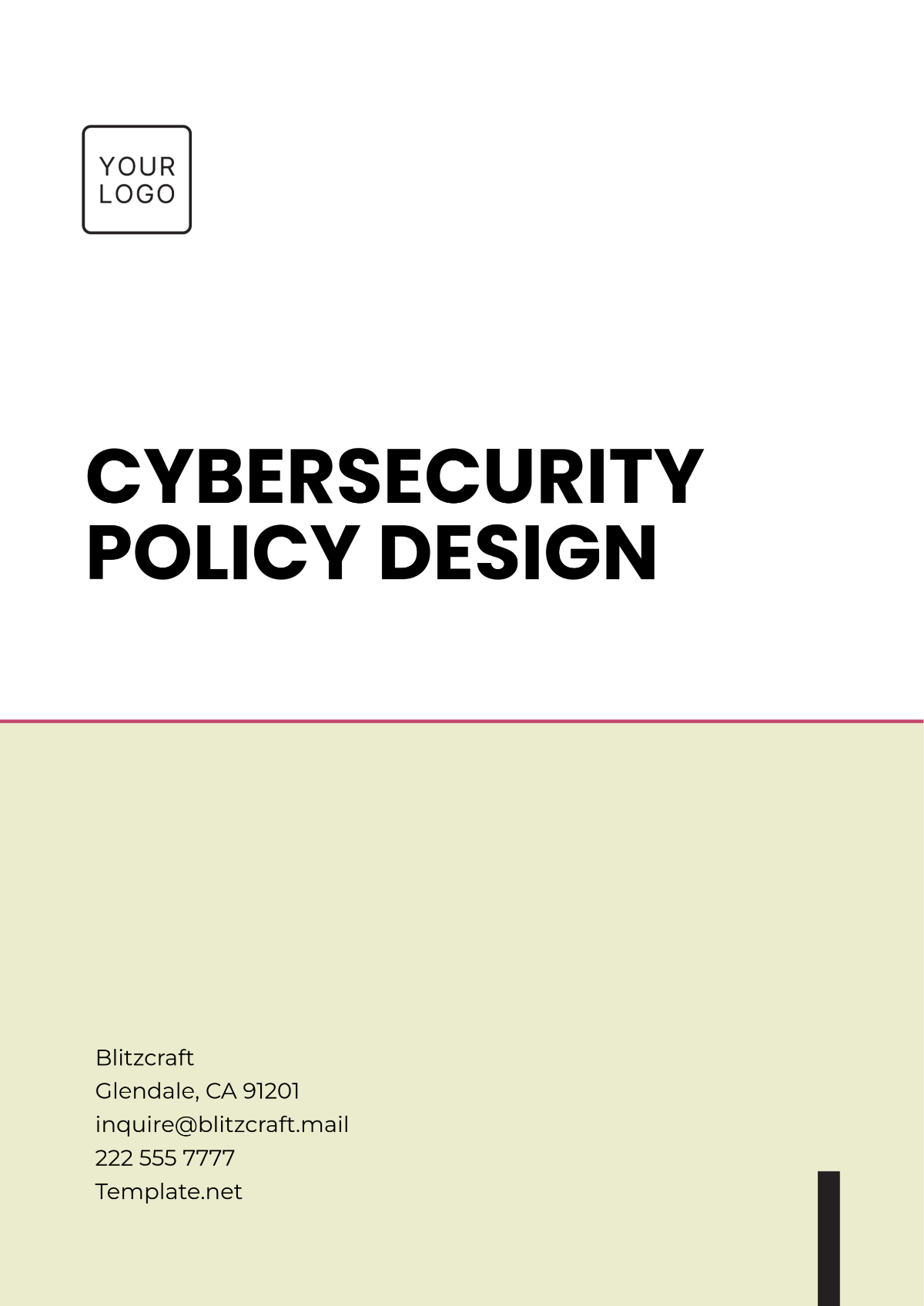 Cybersecurity Policy Design Template - Edit Online & Download