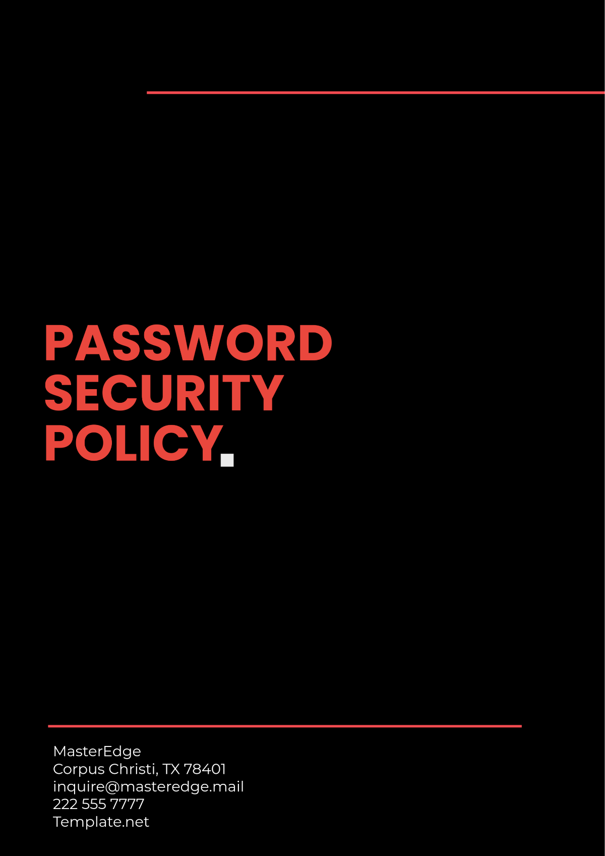 Free Password Security Policy Template to Edit Online