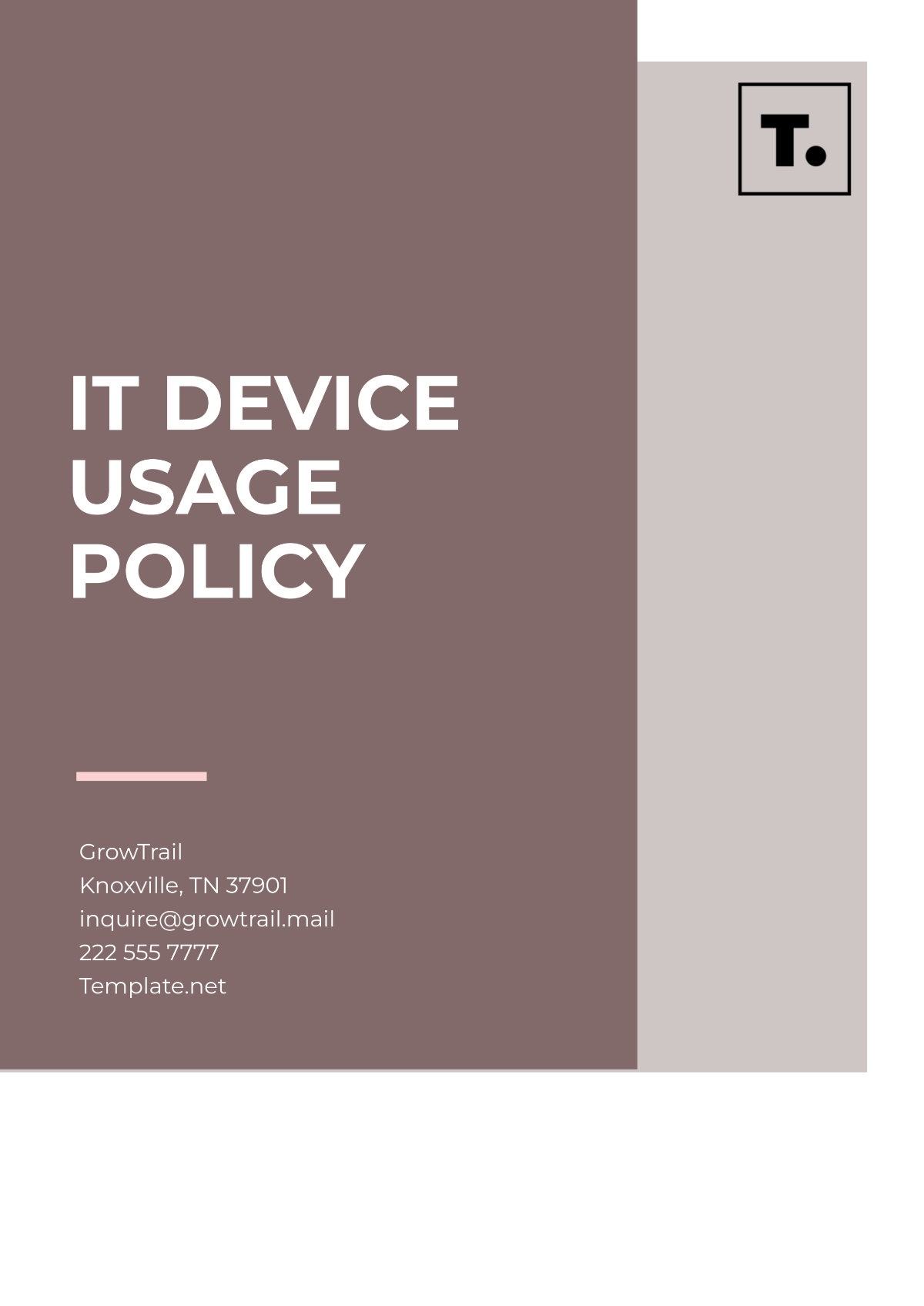 IT Device Usage Policy Template - Edit Online & Download