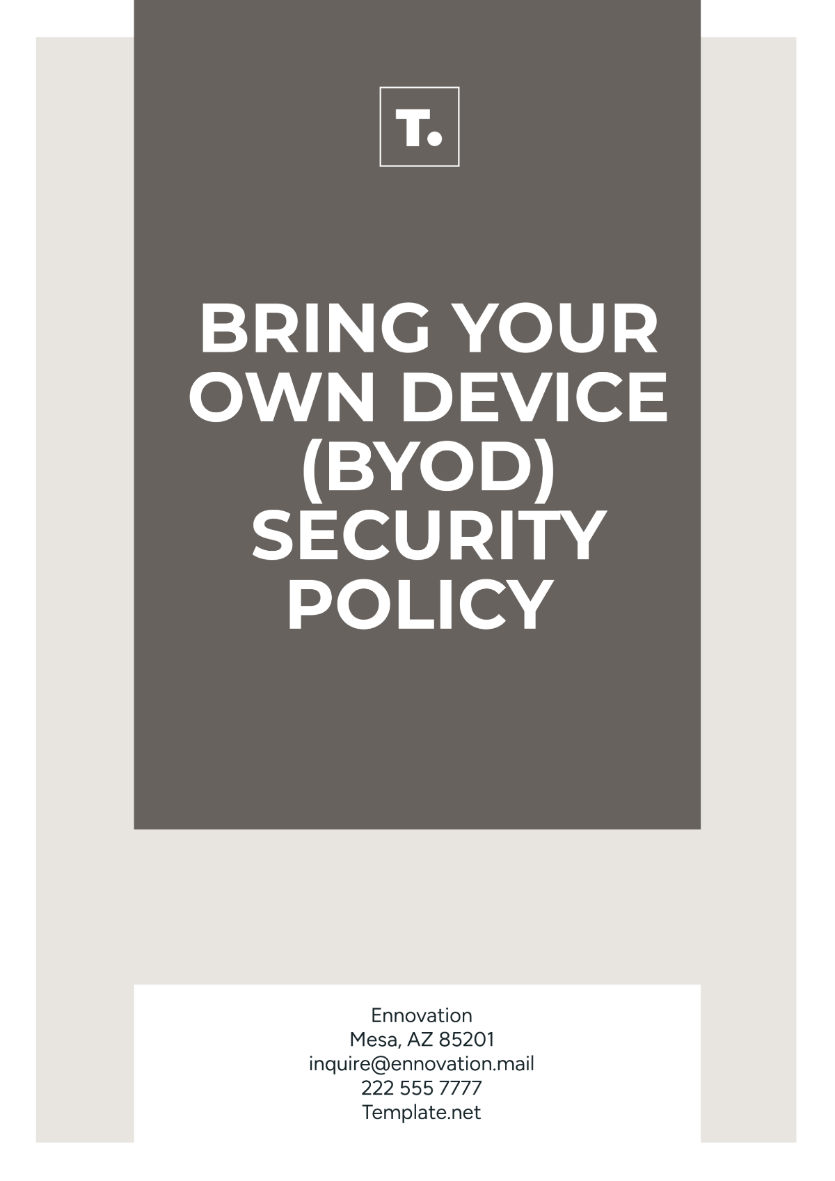 Free Bring Your Own Device (BYOD) Security Policy Template to Edit Online