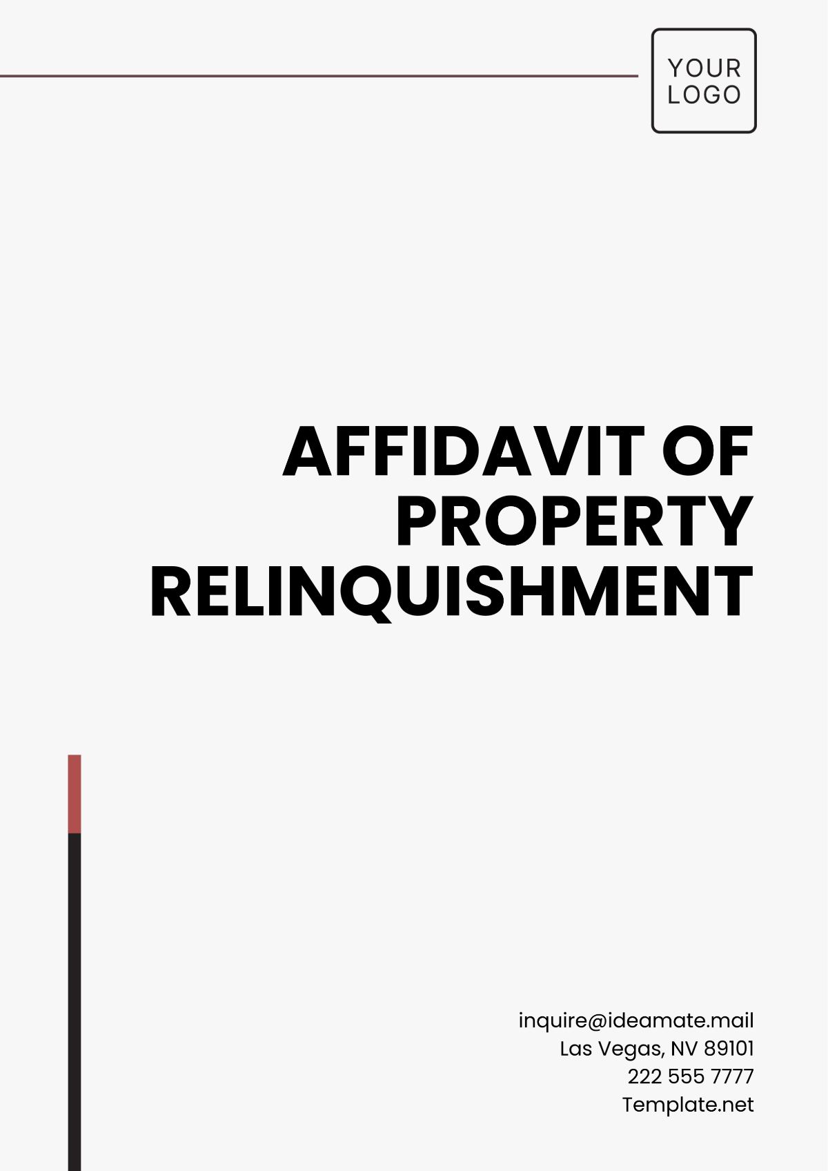 Affidavit of Property Relinquishment Template - Edit Online & Download