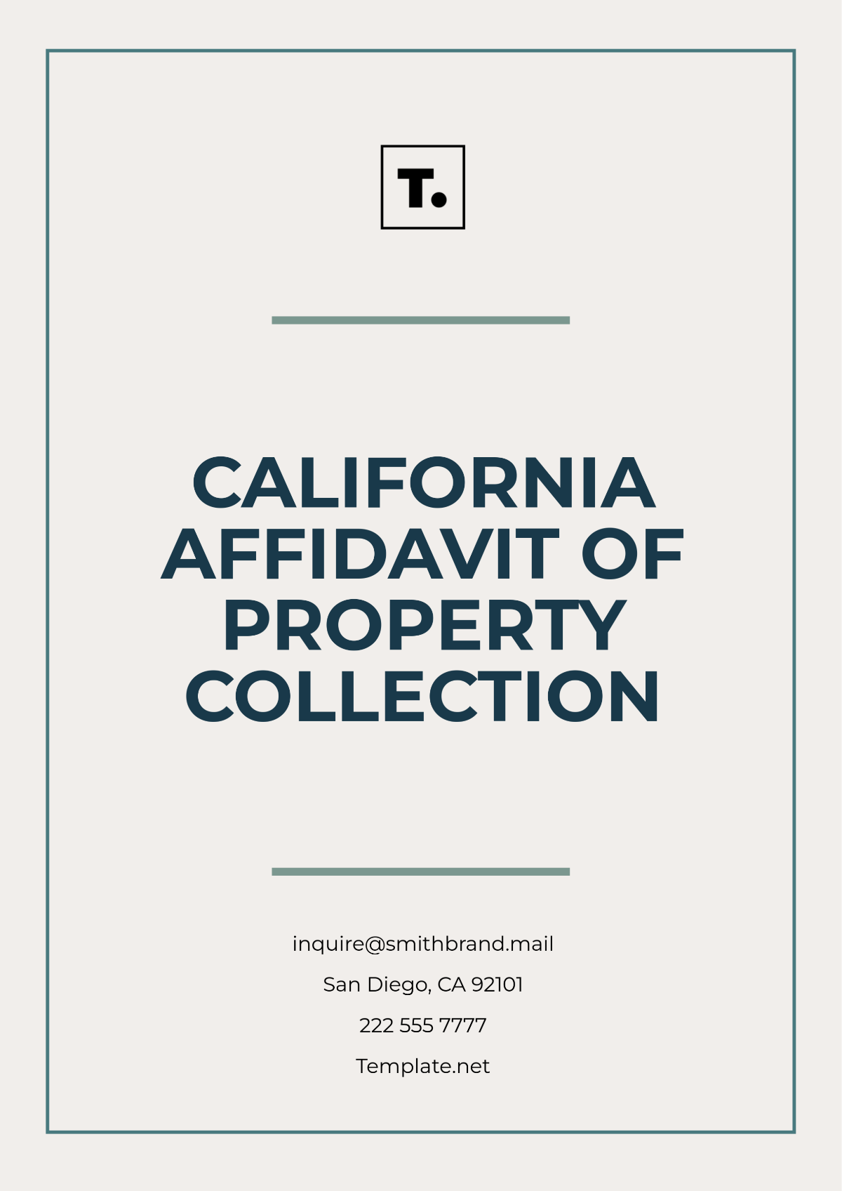 California Affidavit of Property Collection Template - Edit Online & Download