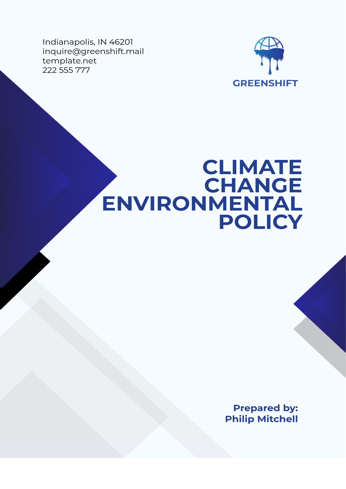 Climate Change Environmental Policy Template - Edit Online & Download