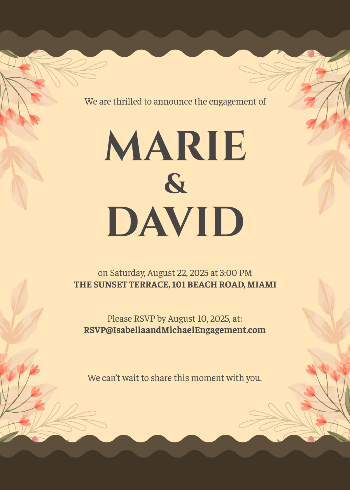 Engagement Invitation Background Template - Edit Online & Download