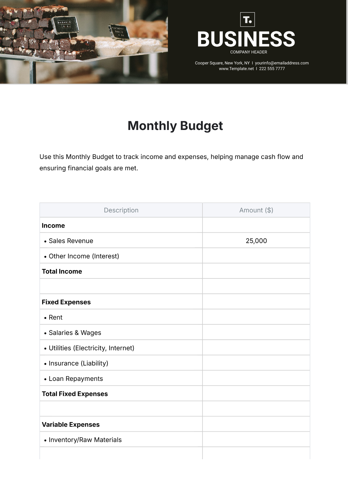 Free Monthly Budget Template Edit Online Download Template Net