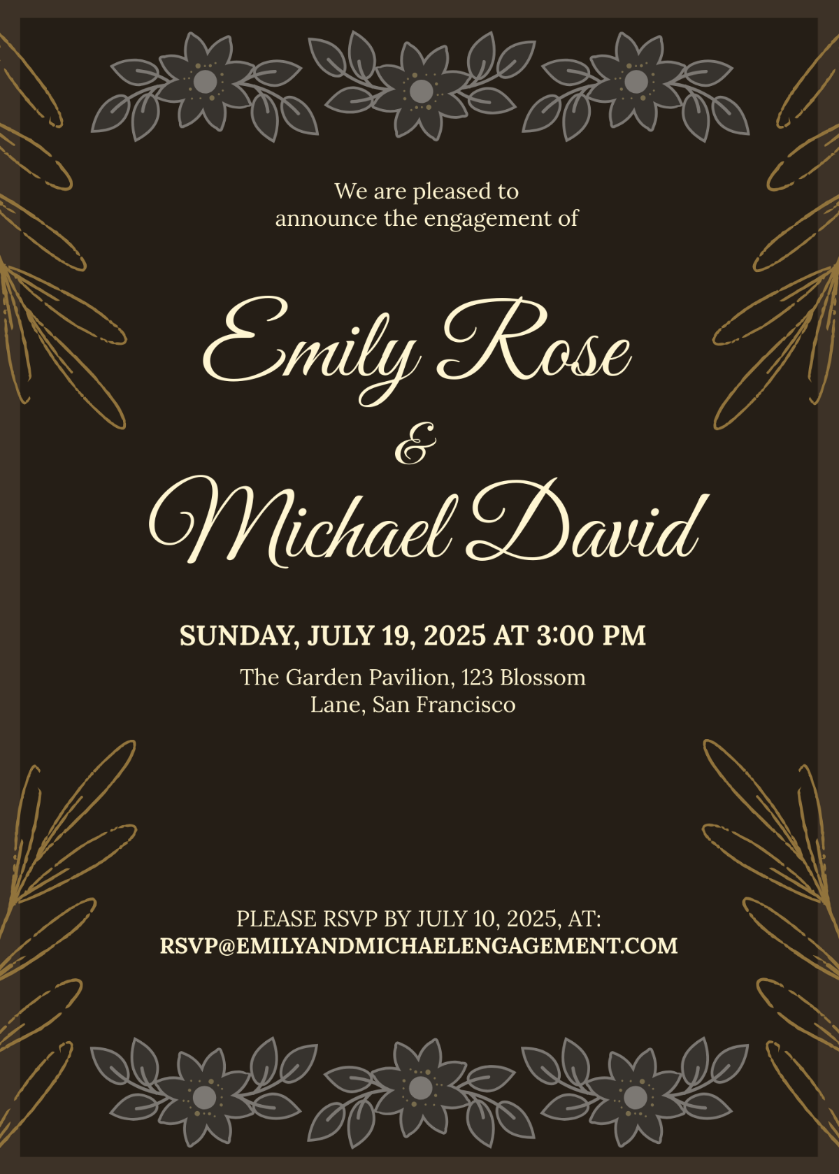 Editable Engagement Invitation Template - Edit Online & Download