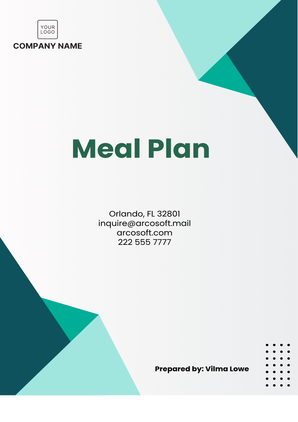 Meal Plan Template - Edit Online & Download