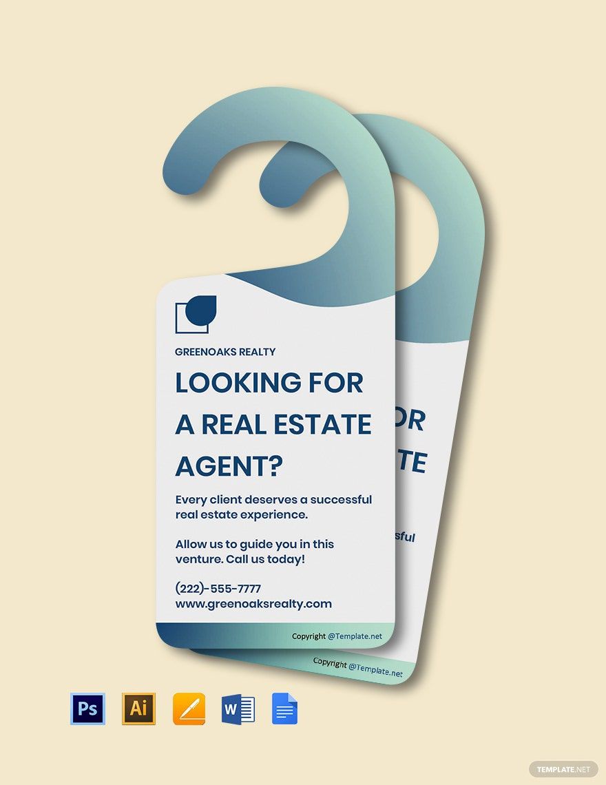 Free Modern Real Estate Door Hanger Template