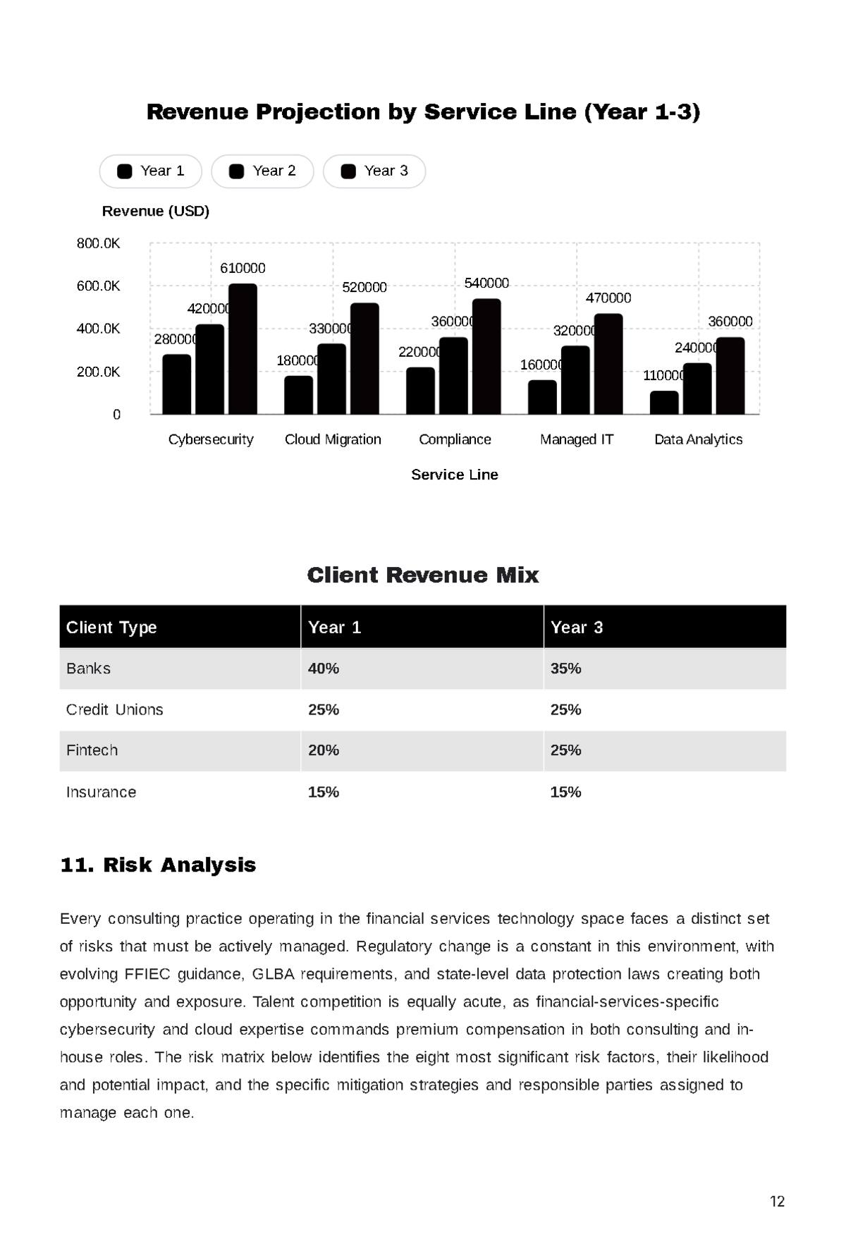 Free IT Consulting Service Business Plan Template to Edit Online