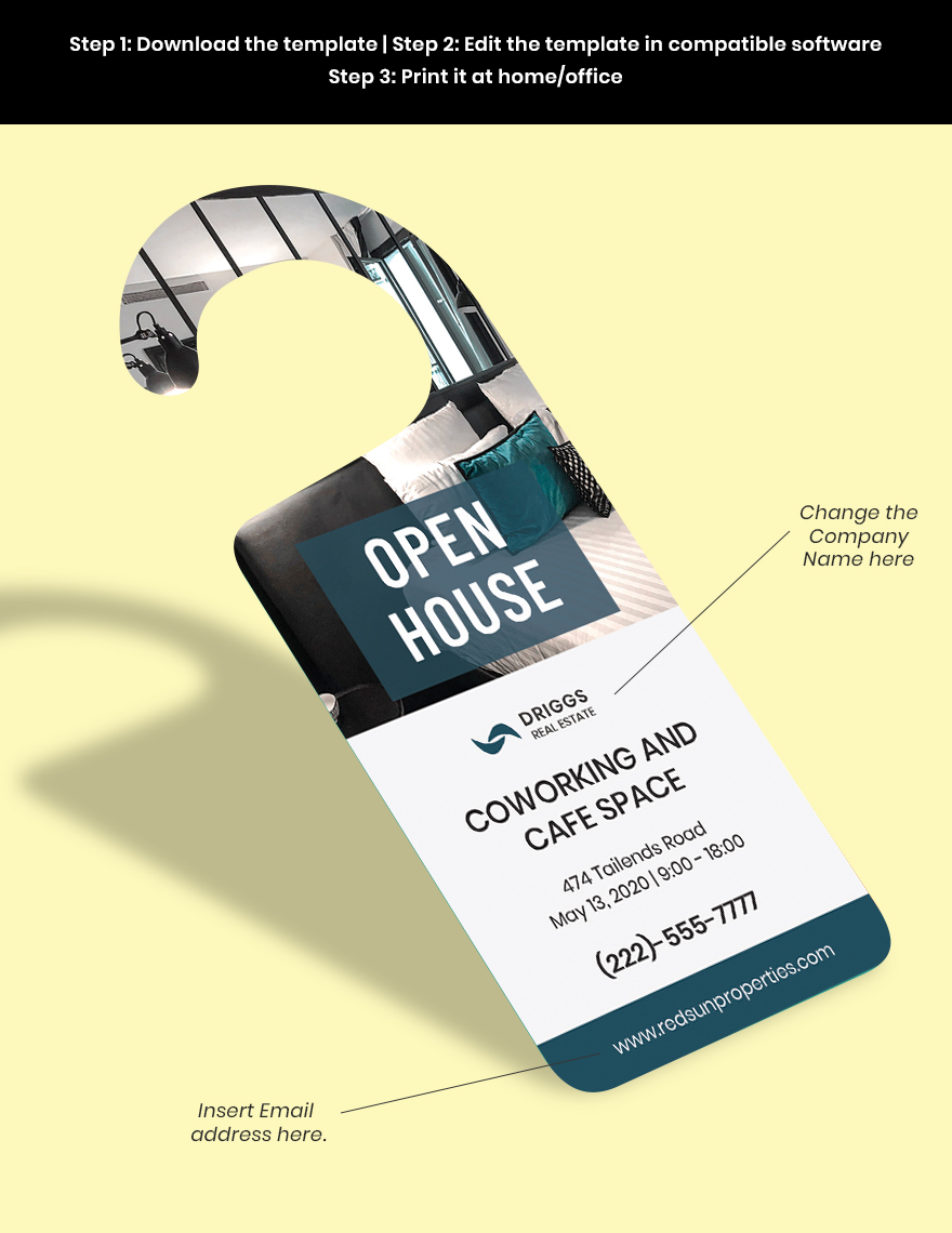 Real Estate Open House Door Hanger Template - Download in Word ...