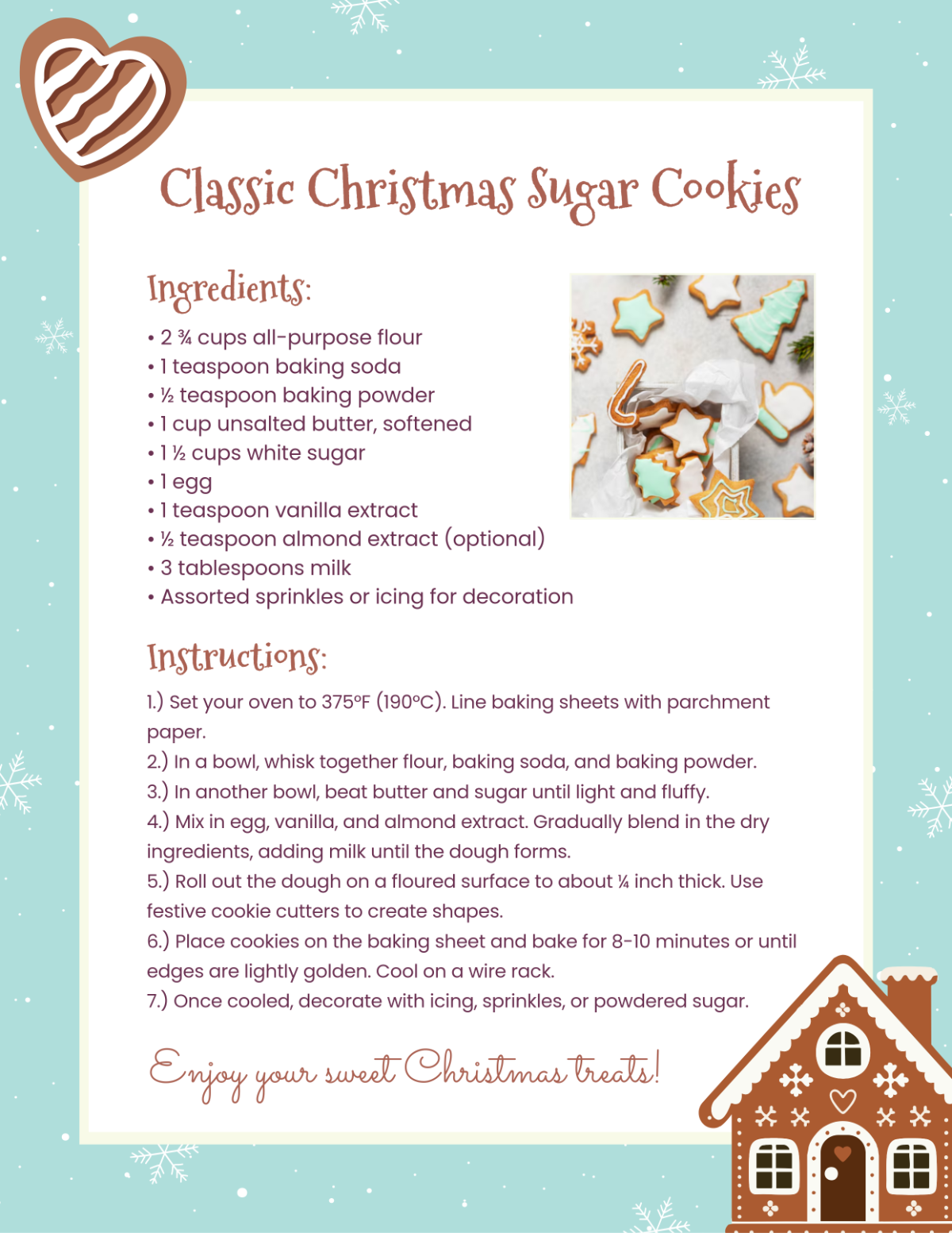 Free Printable Christmas Cookie Template - Edit Online & Download