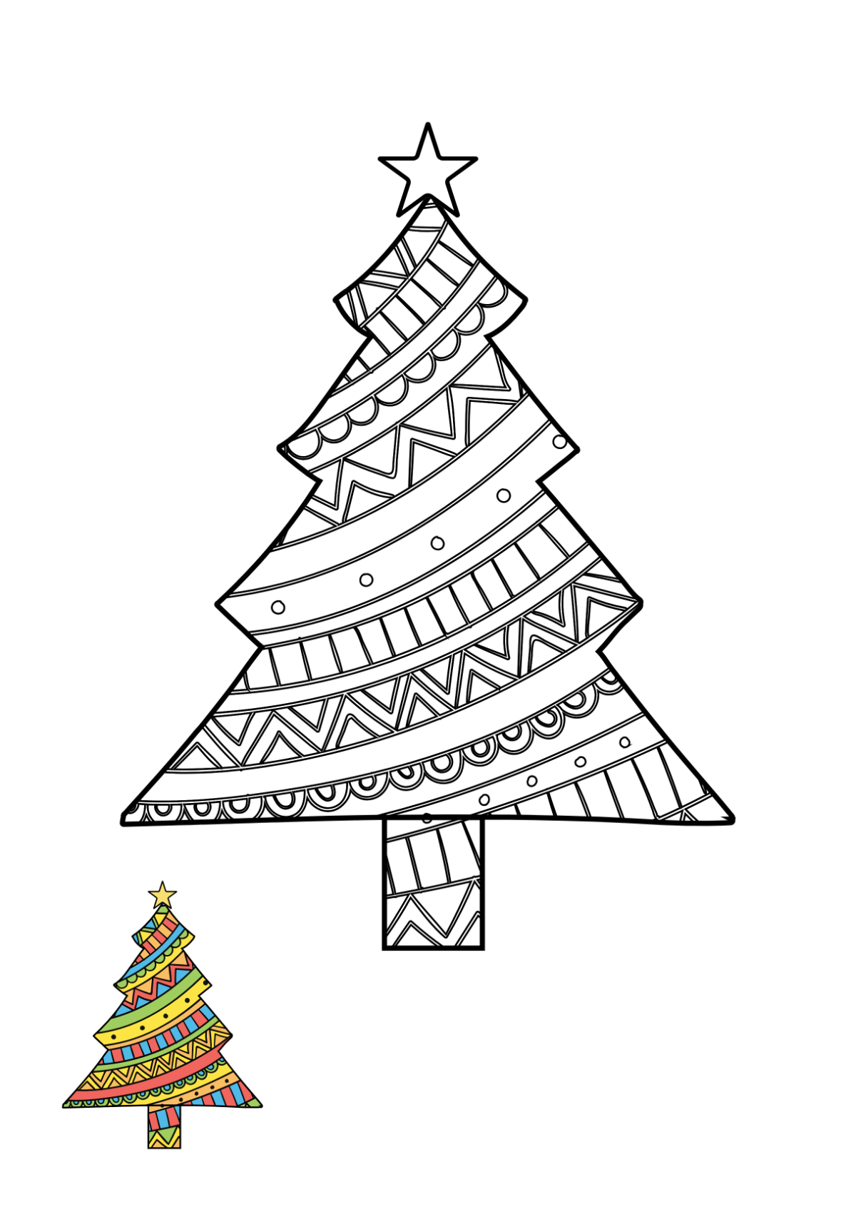 Free Christmas Tree Coloring Page for Adults Template - Edit Online & Download