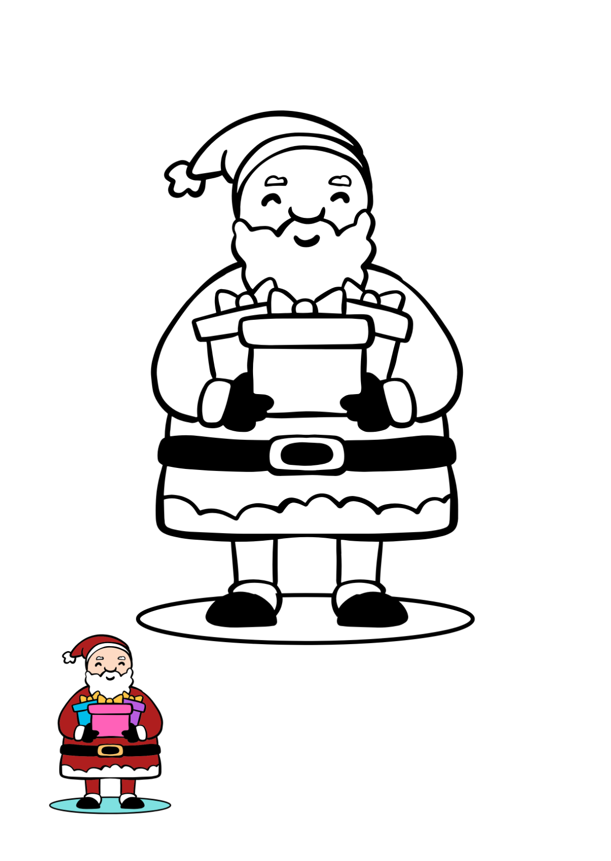 Free Santa Coloring Page Template - Edit Online & Download