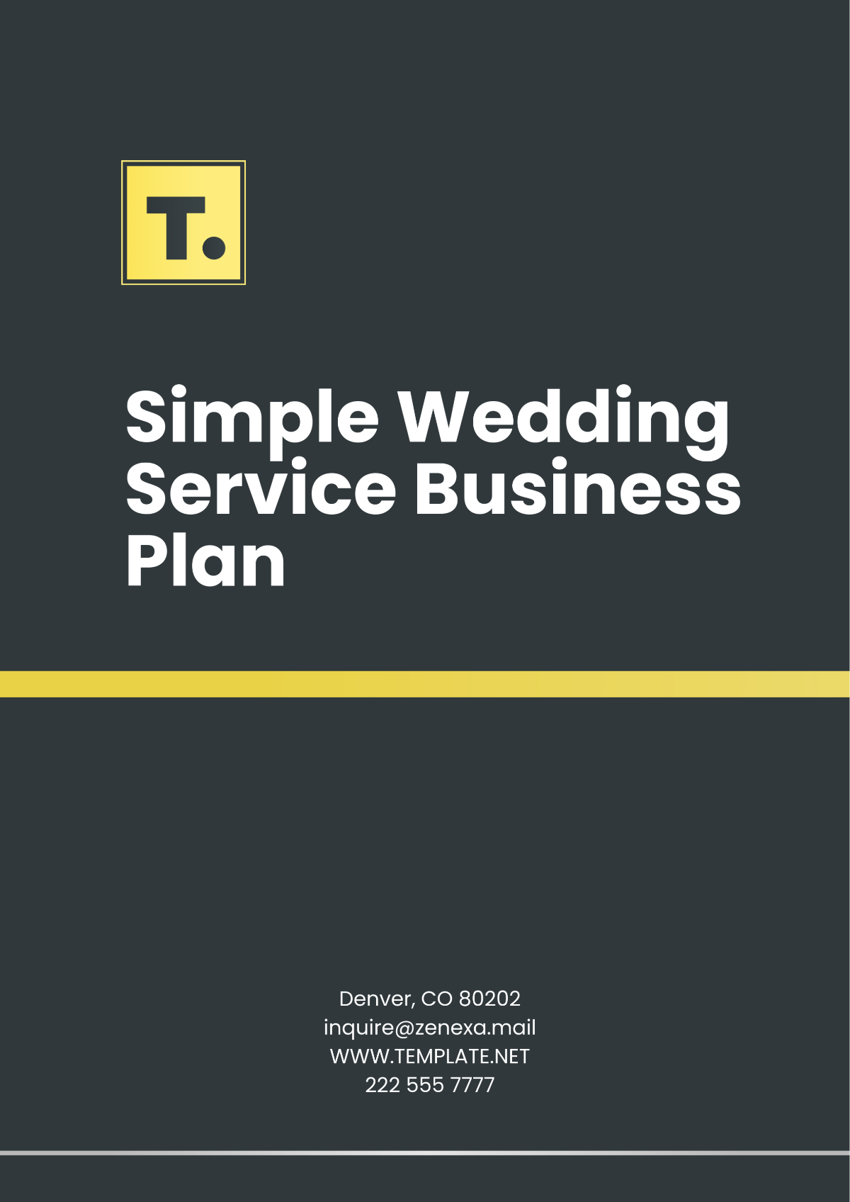 Simple Wedding  Service Business Plan Template - Edit Online & Download