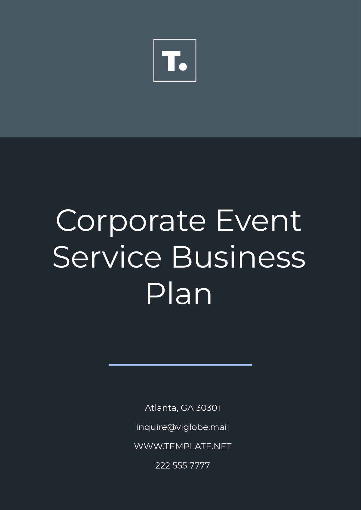 Corporate Event Service Business Plan Template - Edit Online & Download