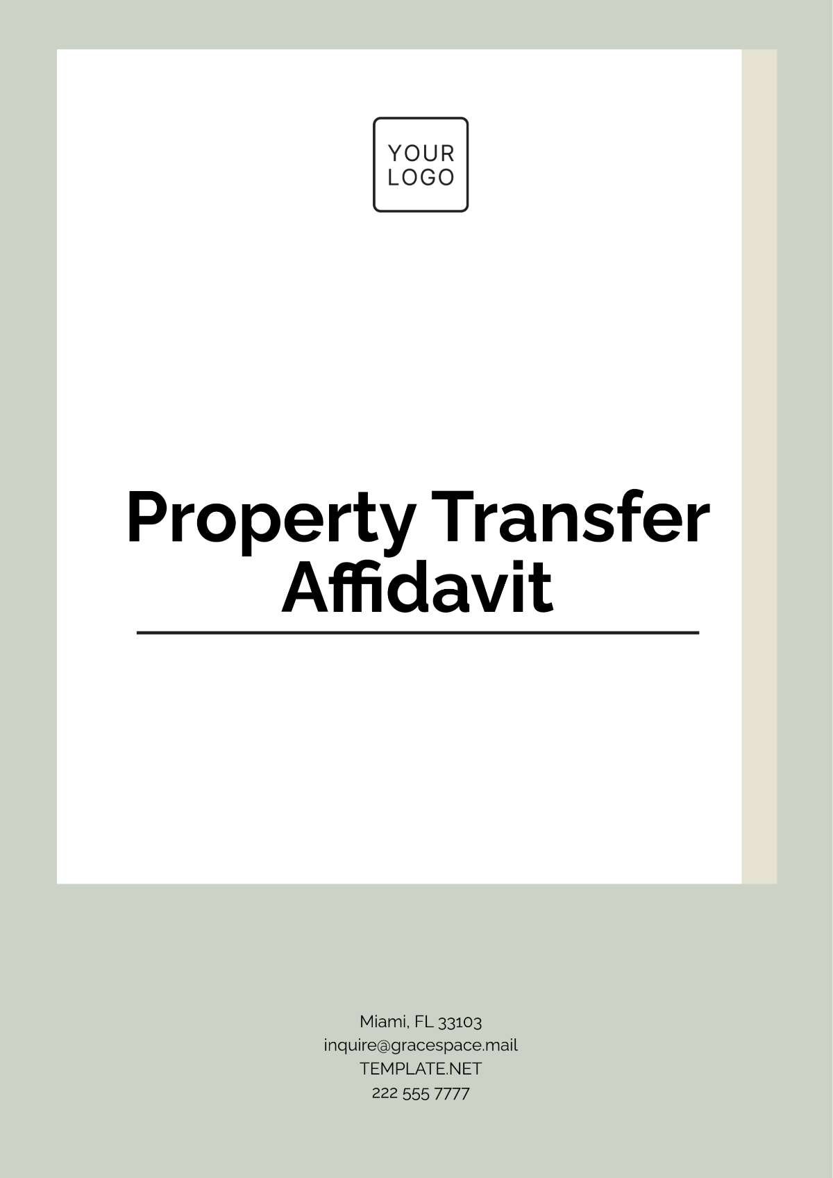 Free Property Transfer Affidavit Template