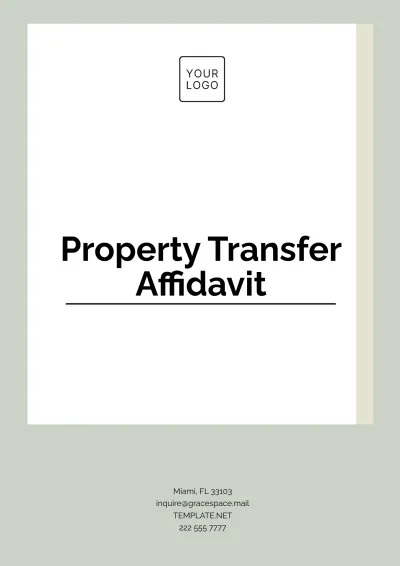 Free Property Transfer Affidavit Template to Edit Online