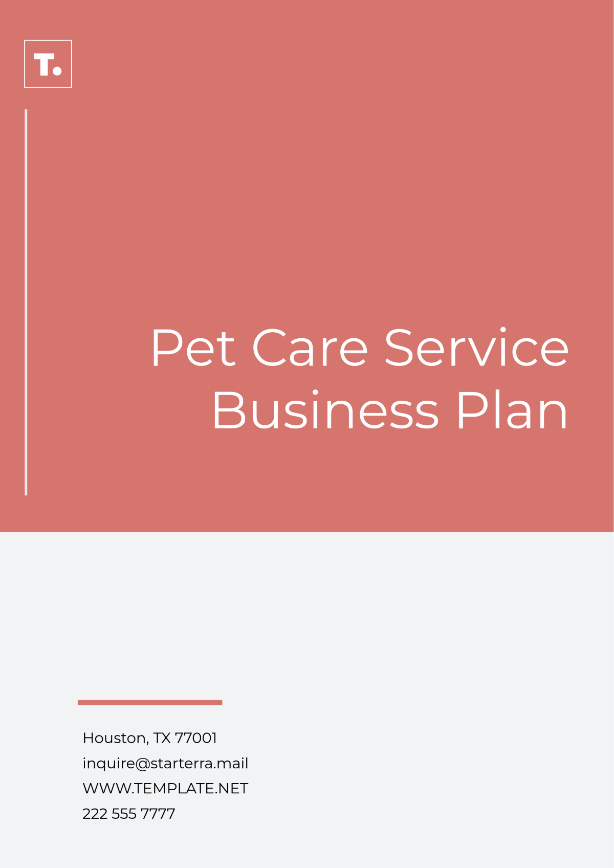 Pet Care Service Business Plan Template - Edit Online & Download