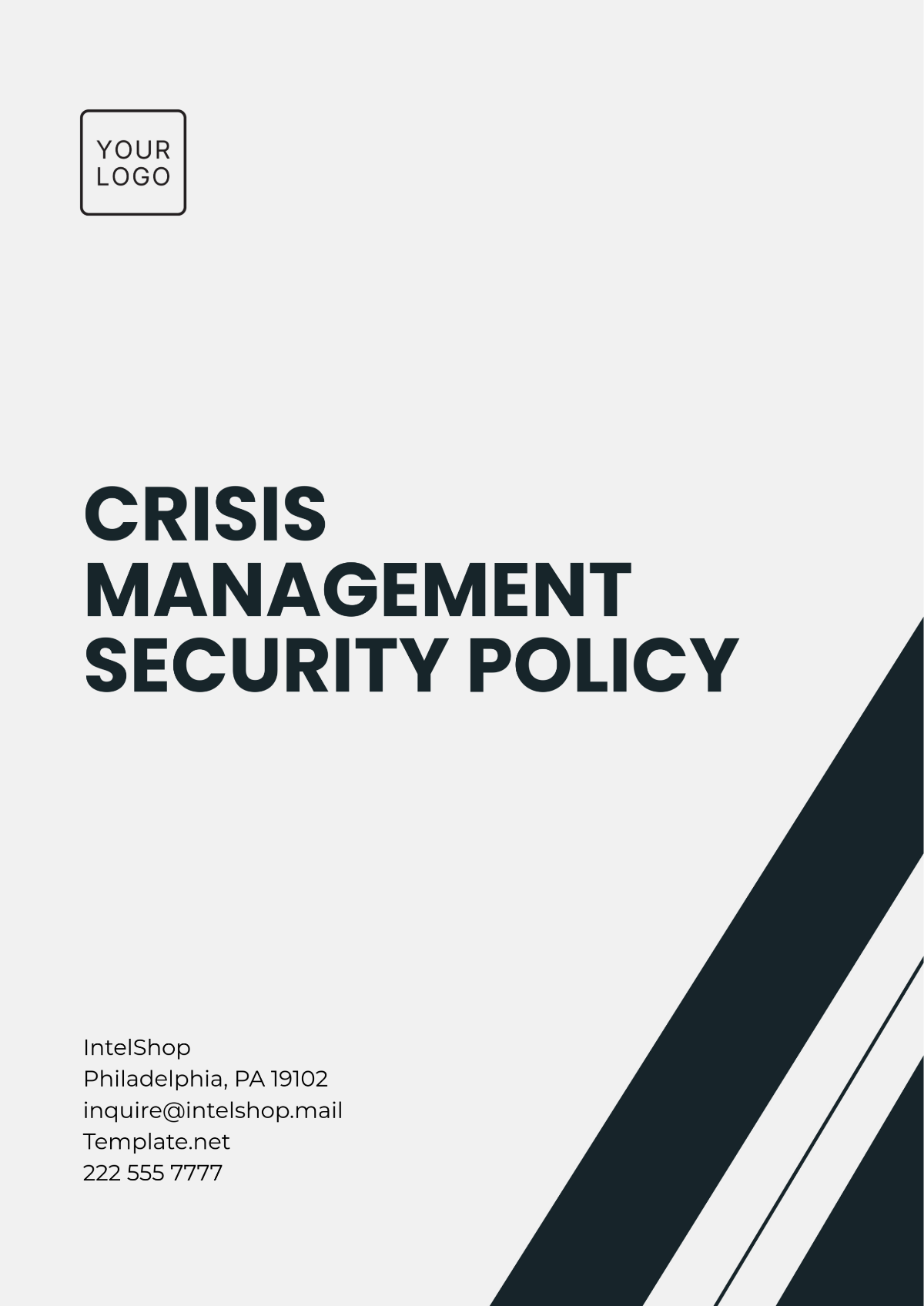 Crisis Management Security Policy Template - Edit Online & Download