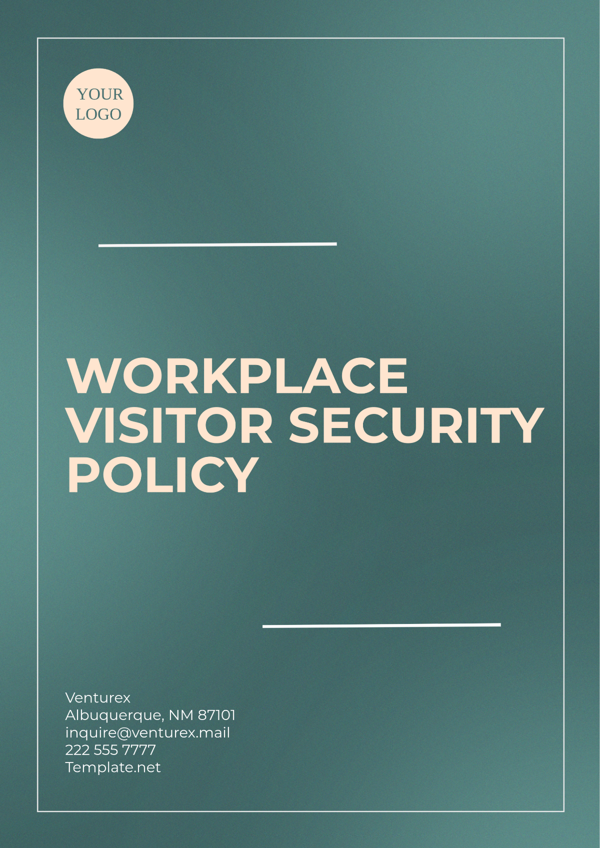 Free Workplace Visitor Security Policy Template to Edit Online