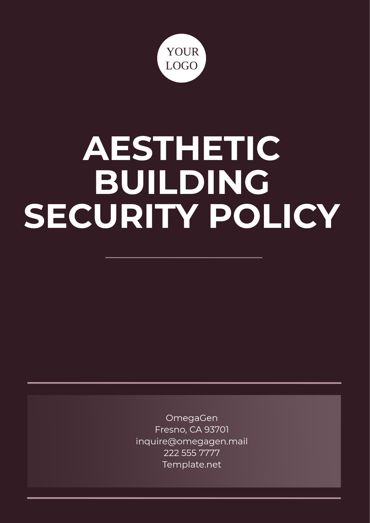 Aesthetic Building Security Policy Template - Edit Online & Download