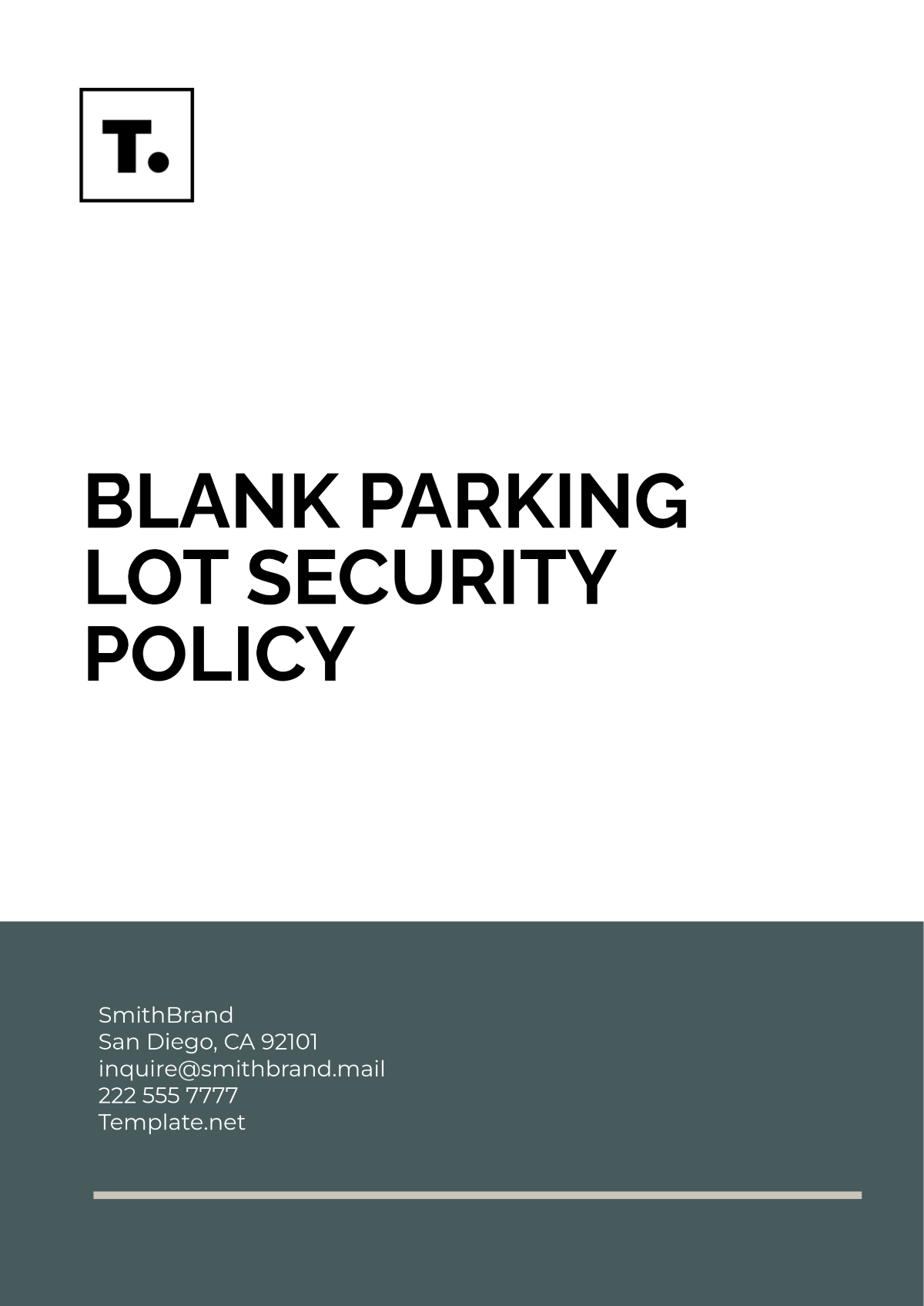 Free Blank Parking Lot Security Policy Template to Edit Online