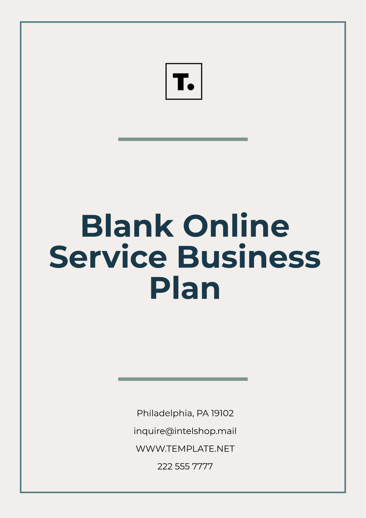 Blank Online Service Business Plan Template - Edit Online & Download