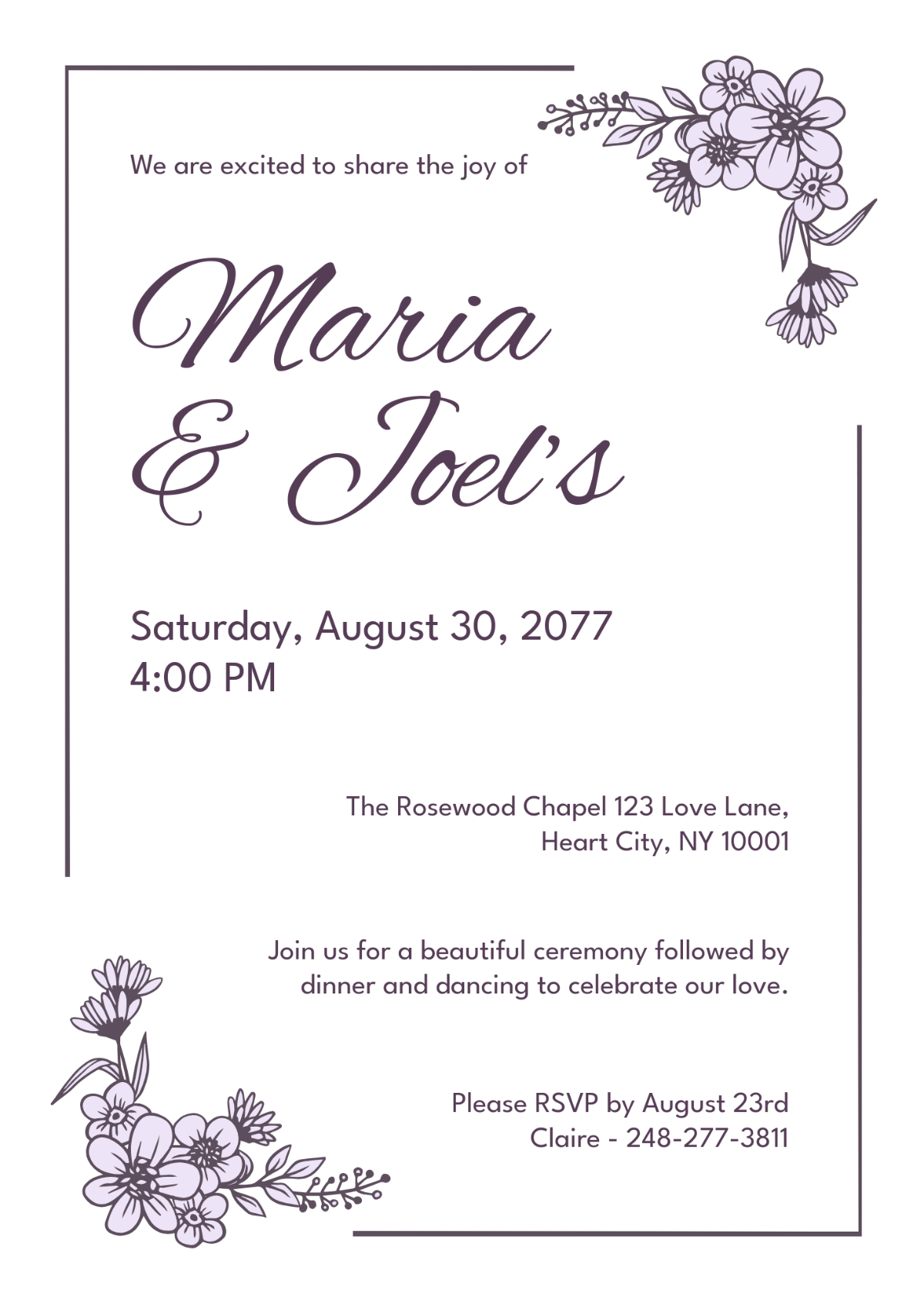 Free Wedding Invitation Template - Edit Online & Download