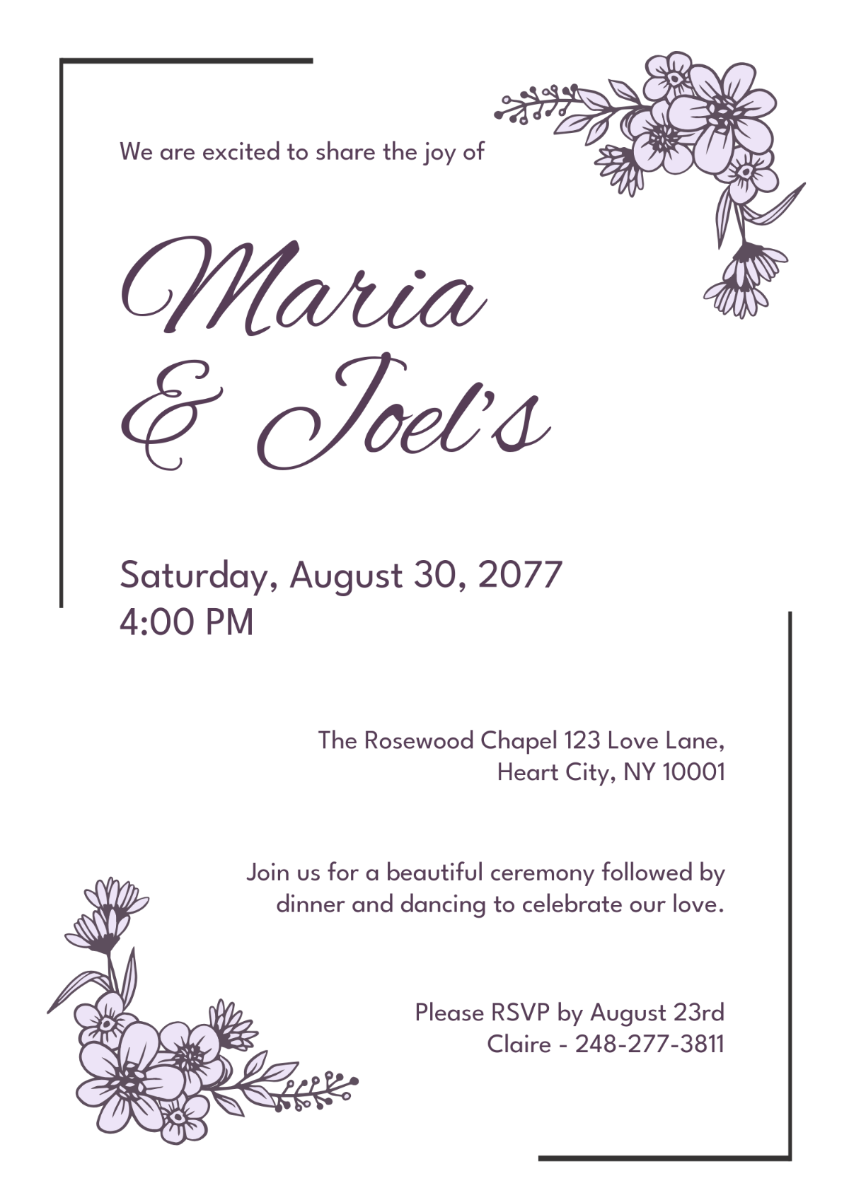 Free Wedding Invitation Templates, Editable and Printable